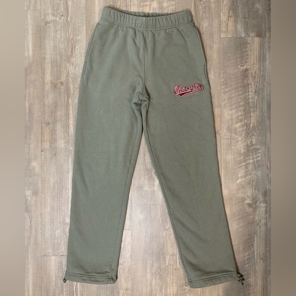 Size small Champion green sweatpants with embroidered logo